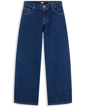 Tommy Hilfiger Daisy Low Rise Loose Pinstripe Jeans - Blue