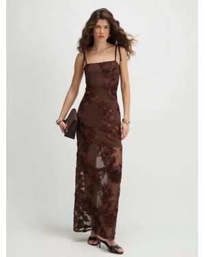 River Island Sleeveless Cornelli Maxi Dress - Brown
