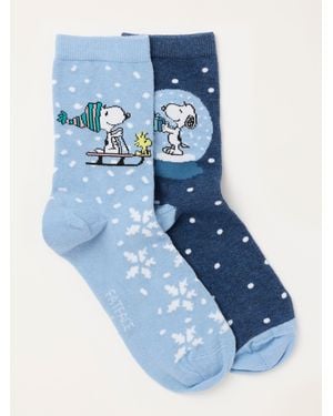 FatFace Fatface Light 2 Pairs Of Snoopy Socks - Blue