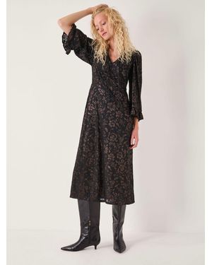 Monsoon Deyla Sparkle Devoré Jersey Midi Dress - Natural