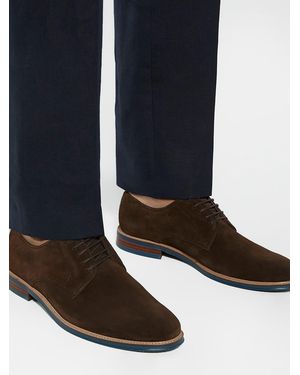 Dune Wide Fit Stanleyy Soft Leather Gibson Shoes - Schwarz