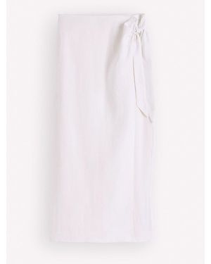 Boden Dimitra Linen Column Skirt - White