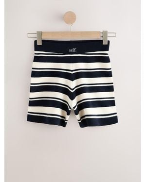 Self Knitted Co-Ord Shorts - Blue