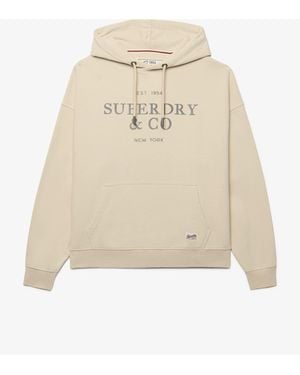 Superdry Taupe Luxe Casual Relaxed Hoodie - Natural