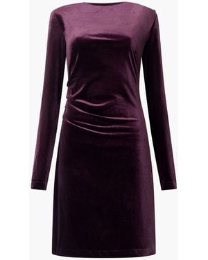 French Connection Viola Velvet Long Sleeve Bodycon Dress - Purple