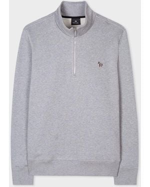 Paul Smith Light Cotton Quarter Zip Sweatshirt - Gray