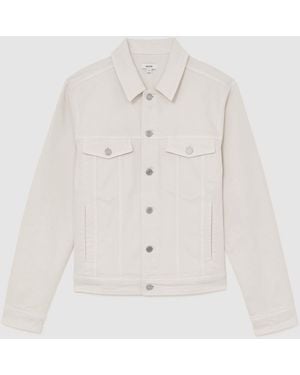 Reiss Regent Denim Trucker Jacket - White