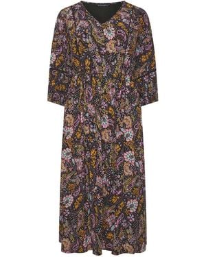 Evans Paisley Boho Dress - Brown