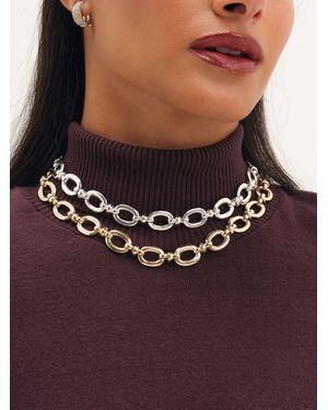 Jon Richard Plated Open Link Necklace - Purple