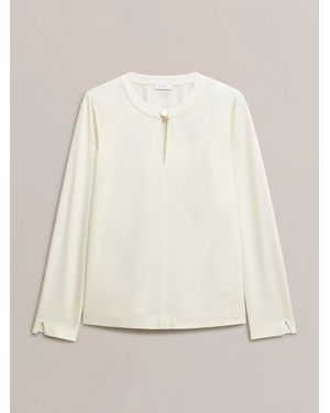 Hobbs Ivory Janey Ponte Tunic Top - Natural