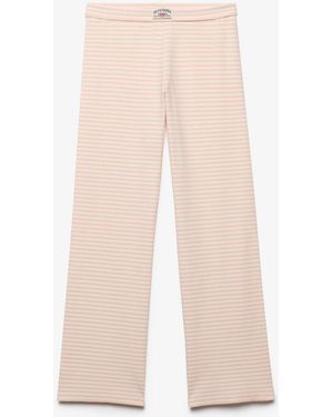 Superdry Athletic Essentials Stripe Jersey Pants - Natural