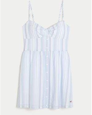 Hollister Button Through Mini Dress - White