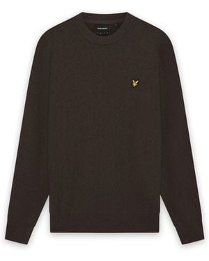 Lyle & Scott Cotton Merino Crew Neck Sweater - Black