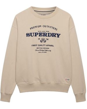 Superdry Luxe Casual Loose Fit Crew Neck Sweatshirt - White