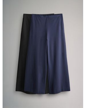 The Set 2 Pack Ponte Pinstripe Wide Leg Pants - Blue