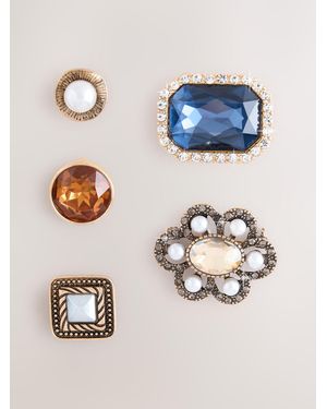 Next Tone Sparkle Brooches 5 Pack - Blue