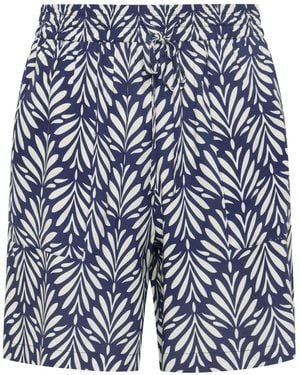 M Com Printed Shorts - Blue
