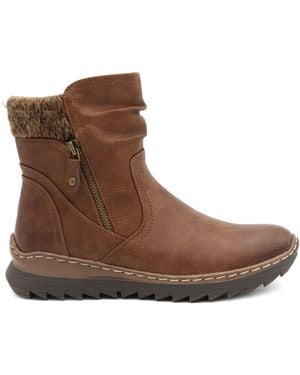 Pavers Tan Warm Fashionable Ankle Boots - Brown