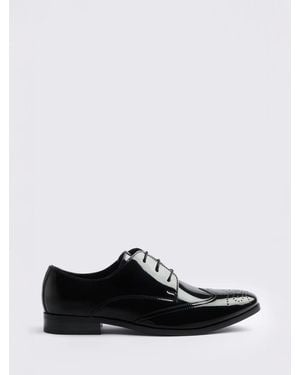 Moss Kensington Patent Dress Brogue - White