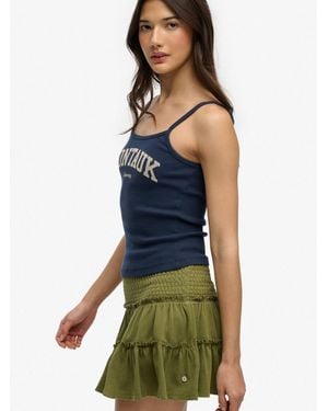Superdry Tiered Jersey Mini Skirt - Blau