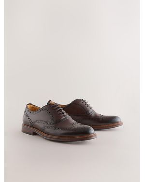 Next Oxford Wingcap Leather Shoes - Brown