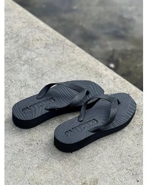 Sleeper Tapered Platform Flip Flops - Black