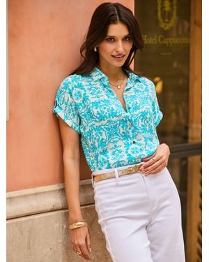 Sosandar Baroque Print Shirt - Blue