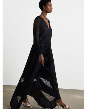 Joanna Hope Pleated Dress With Lace Detail - Weiß