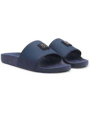 HUGO Timein Metal Stack Logo Sliders - Blue