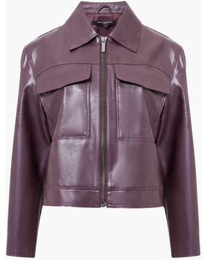 French Connection Kayleigh Pu Bomber Jacket - Purple