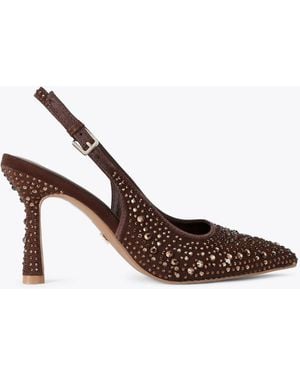 KG by Kurt Geiger Adina Embellished Slingback Heels - Brown