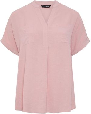 Evans Short Sleeve Utility Blouse - Pink