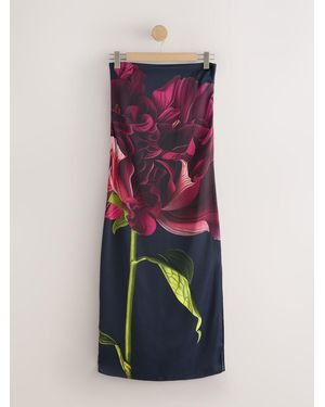 Next Satin Bandeau Column Maxi Occasion Dress - Pink