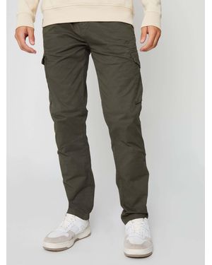 Threadbare Cotton Cargo Pants With Stretch - Green