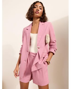 Friends Like These Boyfriend Blazer With Linen - Pink