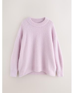 Nothing Ordinary Oversized Alpaca Wool Blend Crew Neck Knitted Jumper - Pink