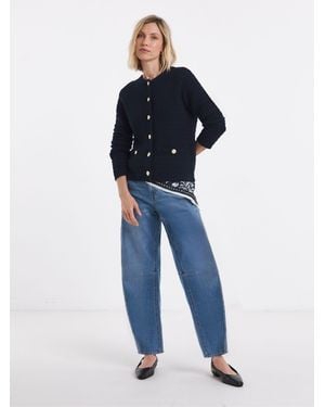 JD Williams Stitch Detail Long Sleeve Cardigan - Blue