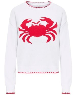 ONLY Round Neck Crab Jumper - White
