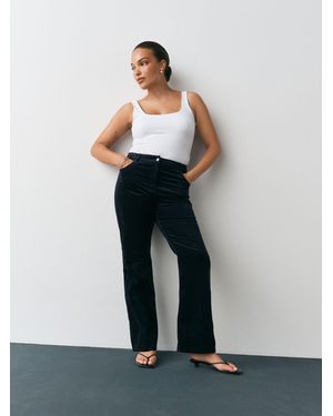 Next Hourglass Cord Bootcut Pants With Modal - White