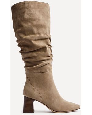 Linzi Alpine Ruched High Leg Boots - Natural