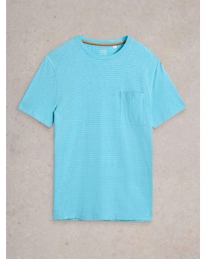 White Stuff Suffolk Stripe Short Sleeve Cotton T-Shirtmittel - Blau