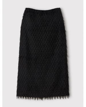 Whistles Tufted Column Midi Skirt - Black