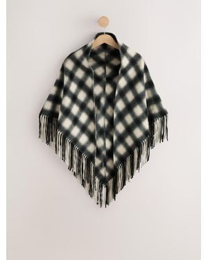 Next Monochrome Check Cape Cover-Up - Black