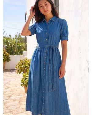 Roman Petite Midi Denim Dress - Blue