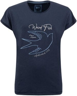 Weird Fish Glide Front Print Graphic T-Shirt - Blue