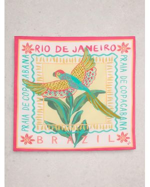 White Stuff Ellie Square Printed Scarf - Pink
