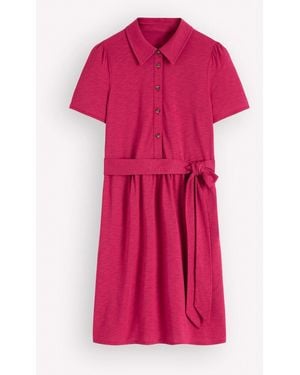 Boden Patti Short Jersey Shirt Dress - Pink