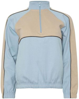 PixieGirl Petite Pixiegirl Petite Colorblock Quarter Zip Sweatshirt - Blue
