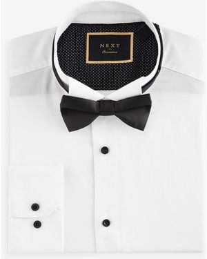 Next Slim Fit Textured Wing Collar Dress Shirt in White for Men | Lyst