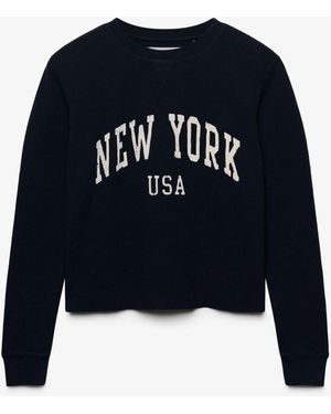 Superdry Athletic Essentials Graphic Long Sleeve Top - Blue